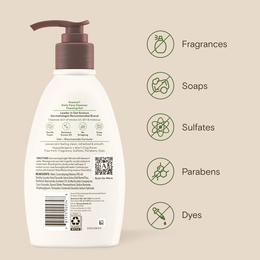 Aveeno cleanser on bathroom counter in routine setting promoting daily use convenience
