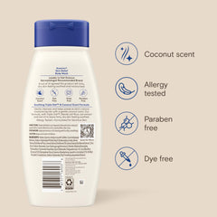 Aveeno on bathroom shelf in lifestyle scene conveying routine comfort