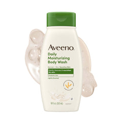 Aveeno bottle front label showing gentle moisturizing benefits and scent