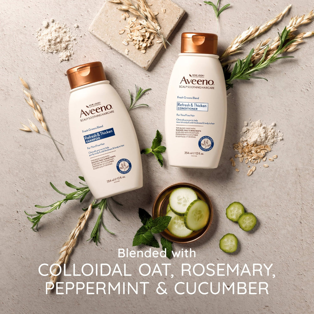 Aveeno bottle staged in bathroom illustrating easy everyday use
