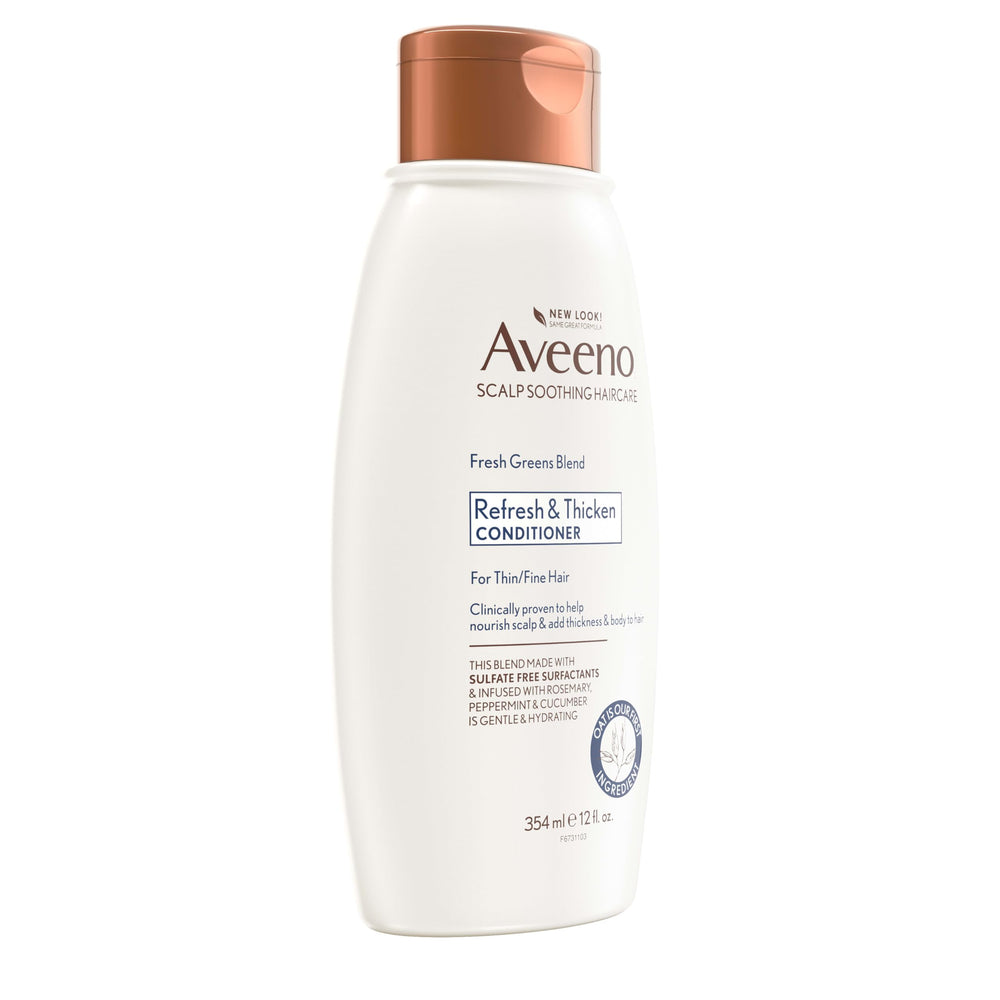 Aveeno bottle on bath shelf for tidy, natural bathroom styling