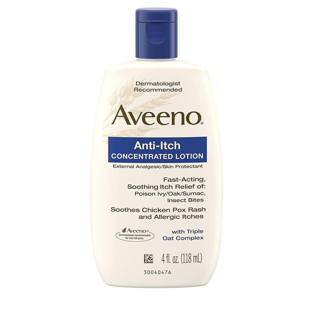 Aveeno front label of 4 fl oz tube showing product name and benefits