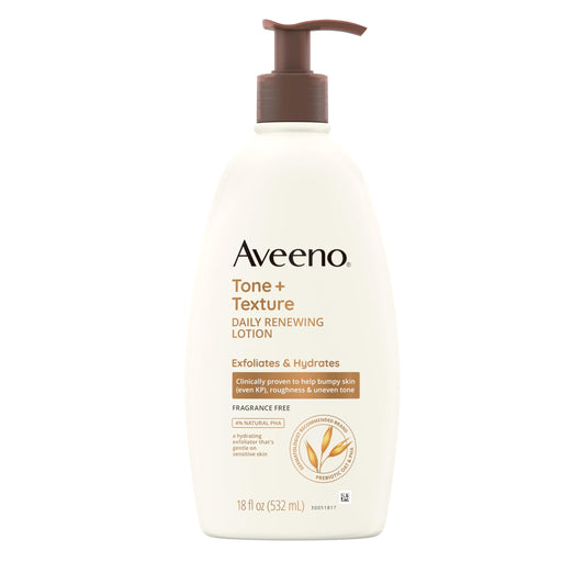 Aveeno front packaging 18 oz showing product benefits and size