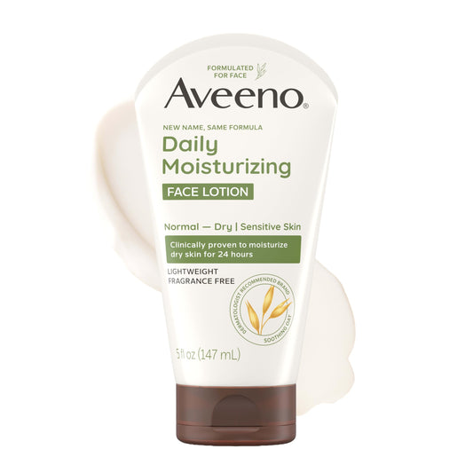 Aveeno front packaging showing bottle and clear product benefits