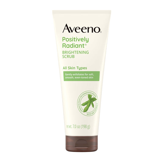 Aveeno front tube showing product name and radiant brightening benefit