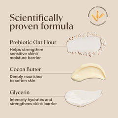 Aveeno body wash in use on hand demonstrating gentle cleansing