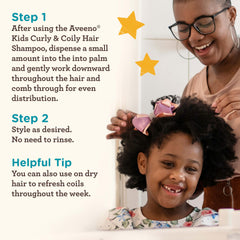 Aveeno Baby being applied to toddler hair for gentle detangling