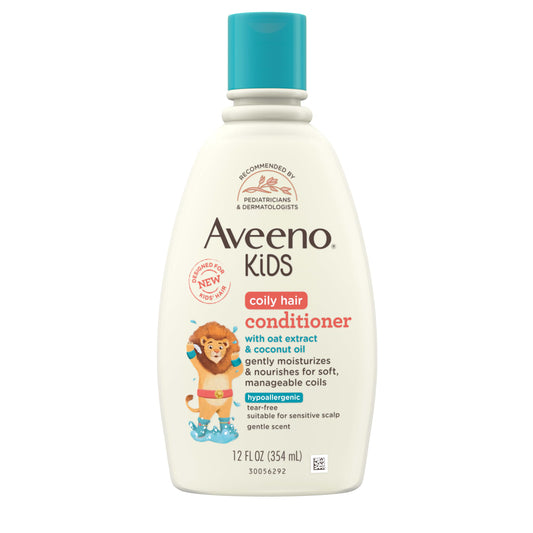 Aveeno Baby front packaging showing conditioner and gentle formula benefit