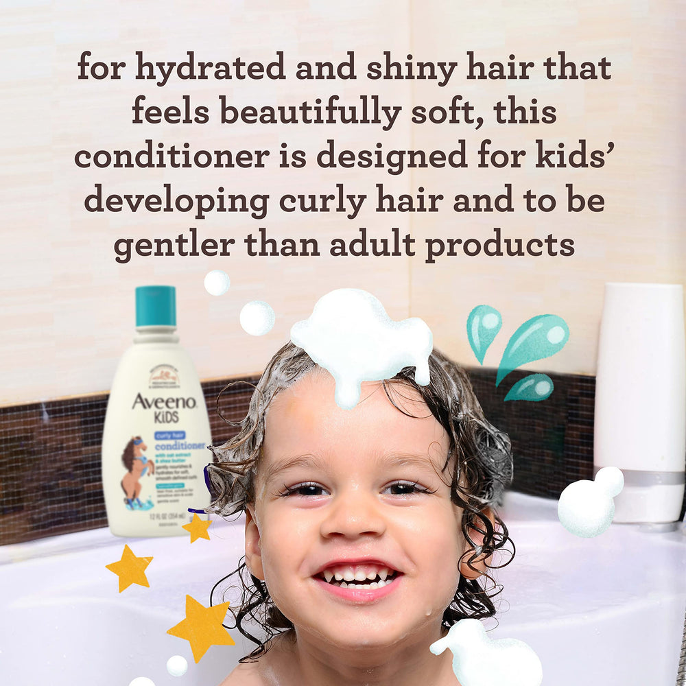Aveeno Baby pump dispensing conditioner showing smooth creamy texture and control