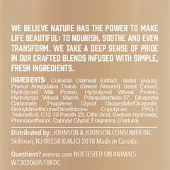Aveeno leave-in being applied to damp hair for easier styling and detangling