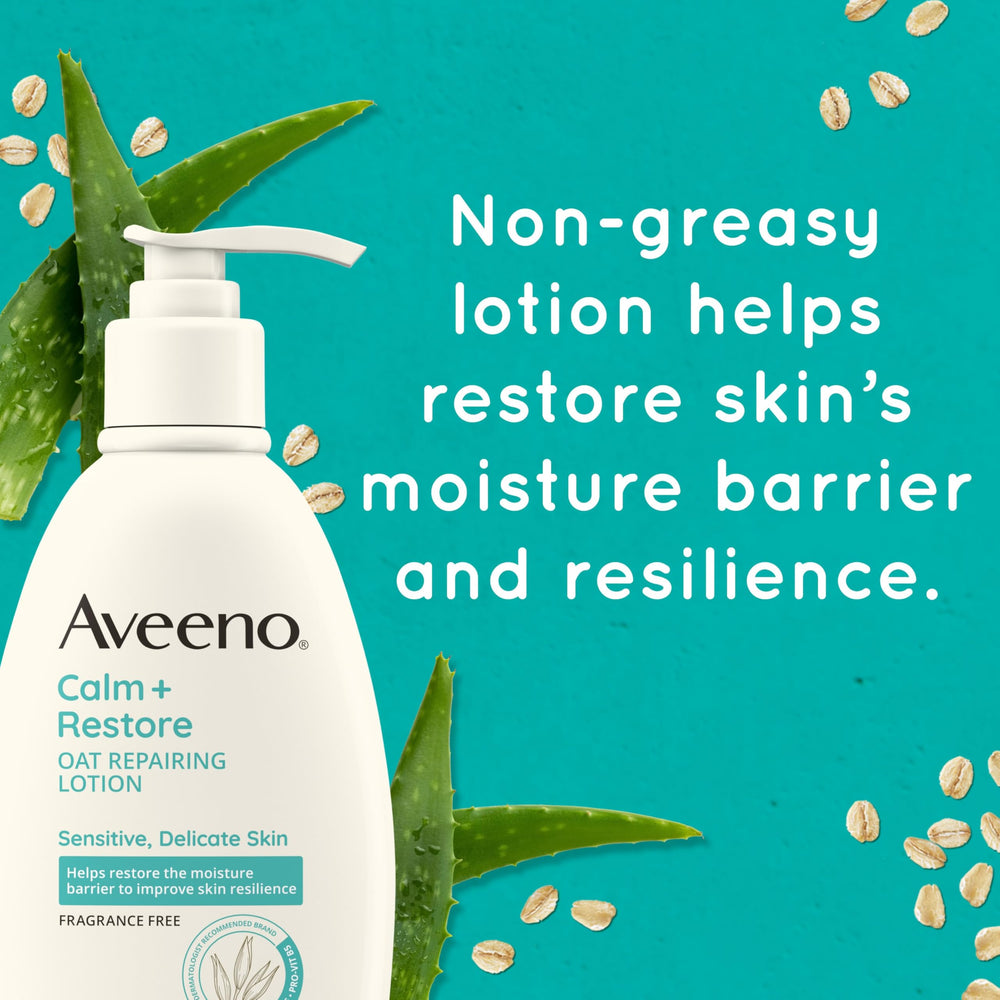 Aveeno lotion applied on forearm demonstrating moisturized skin benefit