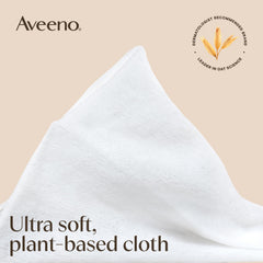 Aveeno resealable pouch open to show moisture retention and travel convenience