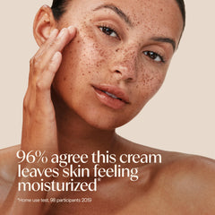 Aveeno tube beside hand to show 7.5 fl oz size and portability