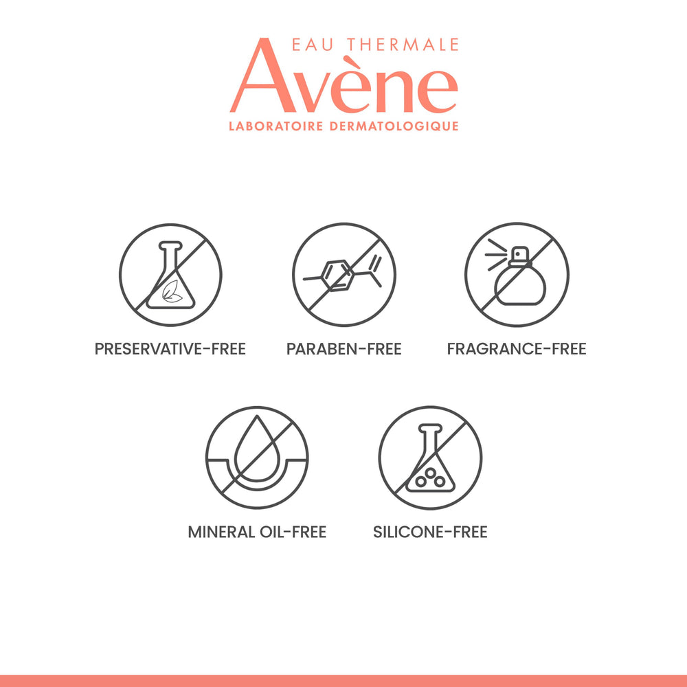 Avène bathroom shelf lifestyle scene indicating daily use and soothing routine