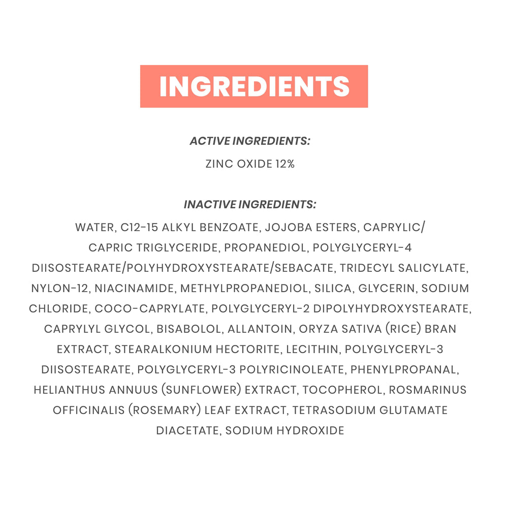 Avène ingredient label close-up showing mineral filters and calming actives