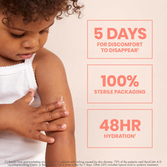 Eau Thermale Avène balm applied on hand demonstrating instant soothing benefit