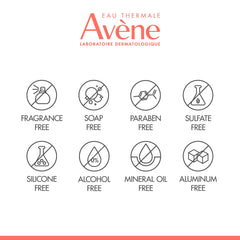 Detailed shot of Avène XeraCalm AD label highlighting fragrance free, soap free formula