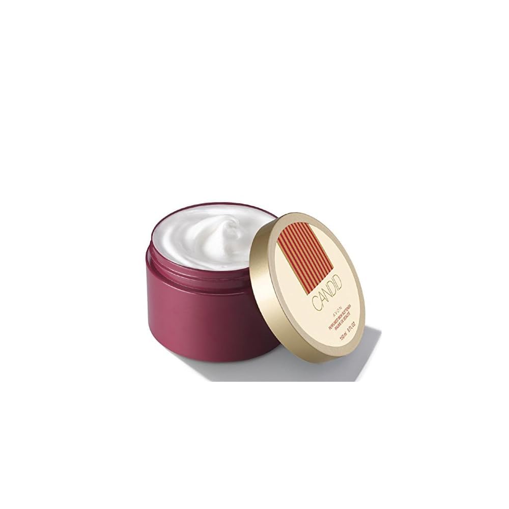 Avon Candid front bottle shows label and size, convenient travel benefit