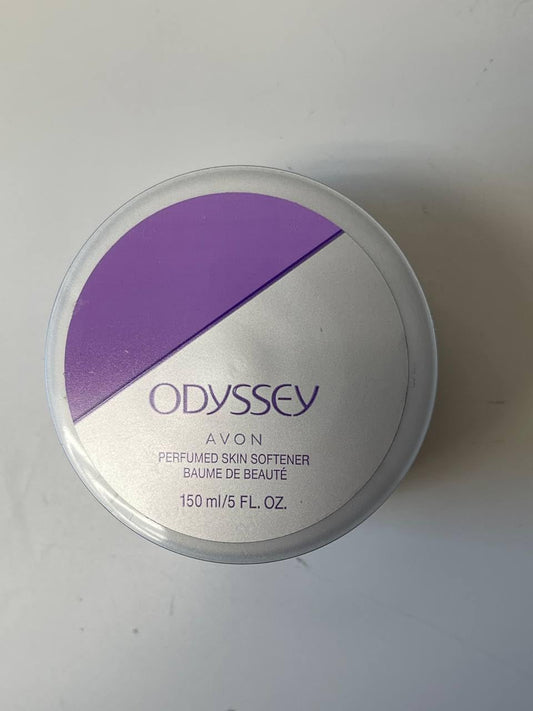 Avon Odyssey jar front view showing elegant label and travel-friendly size