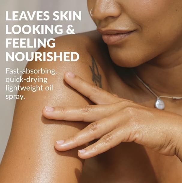 AVON SKIN SO SOFT oil texture drip illustrating lightweight jojoba-rich formula absorption