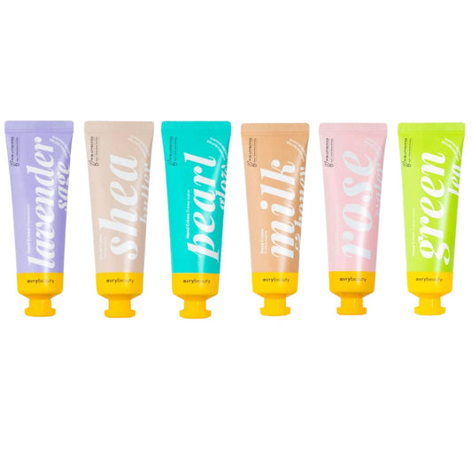 AvryBeauty six-pack front packaging showing variety and travel convenience