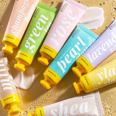 AVRYBEAUTY tube on bathroom vanity suggesting daily skincare ritual comfort
