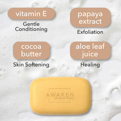 Awaken by Quality Choice creamy lather in hand for gentle cleansing