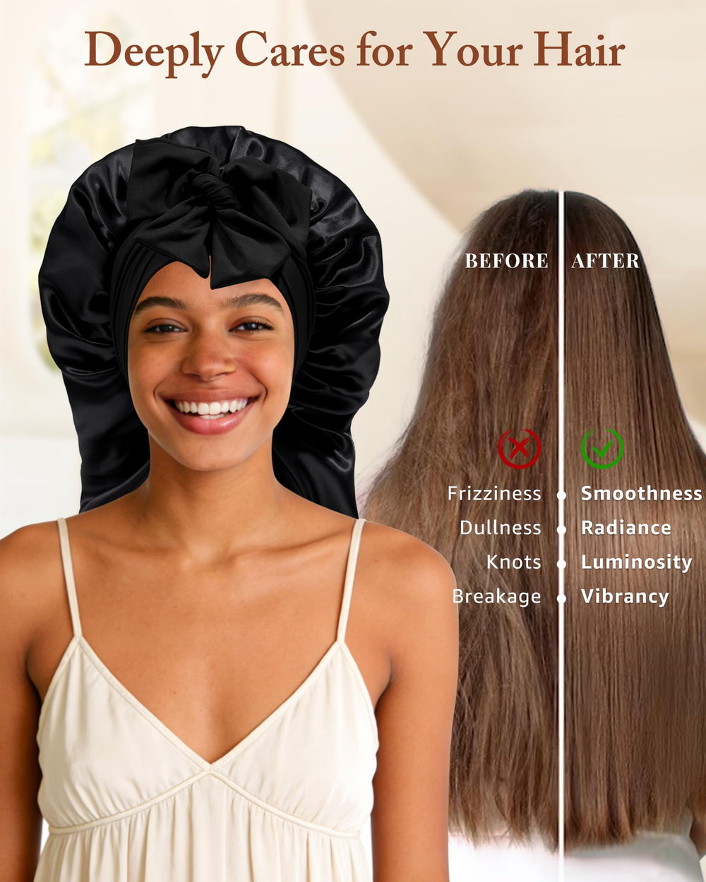 AWAYTR bonnet on nightstand in bedroom scene for nighttime protection benefit