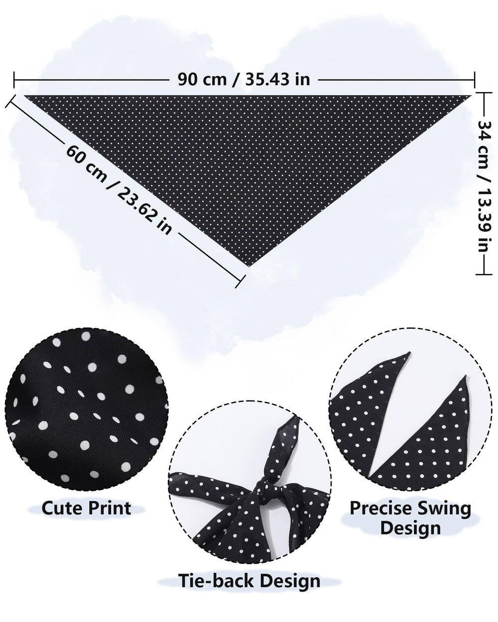 AWAYTR close-up of black polka-dot pattern emphasizing gentle feel