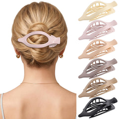 AWAYTR front view of six flat clips showing neutral set and neat packaging benefit