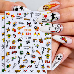 AWDSLUY finished match-day manicure with stickers for spirited fan styling