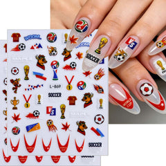 AWDSLUY layout of all 12 sheets displaying varied football and flag patterns