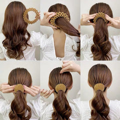 Aweoisa lifestyle image of woman wearing bun for neat styling