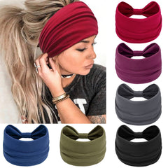 Awumbuk front view dark blue headband showing full coverage and styling benefit
