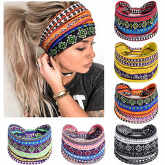 Awumbuk front view headband showing knotted design and secure fit benefit