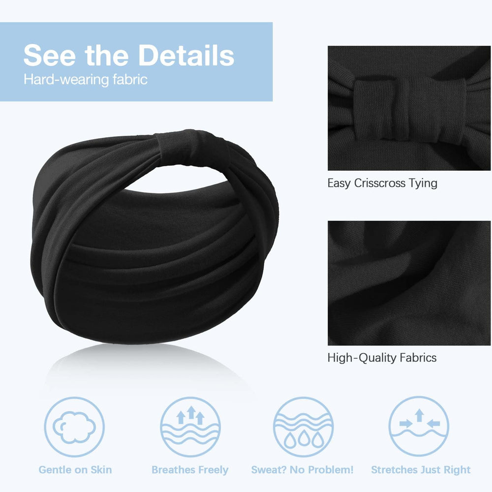 Awumbuk six white headbands folded neatly showing easy storage and travel-ready benefit