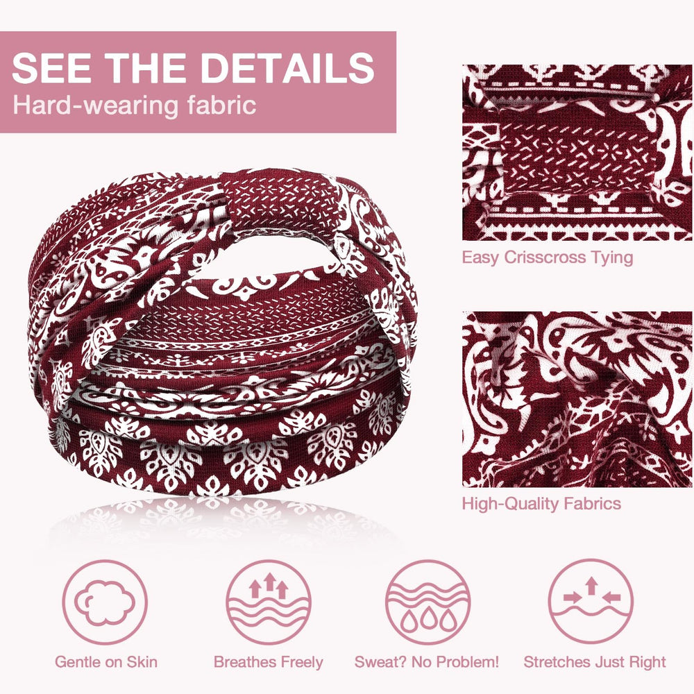 Awumbuk set of six folded headbands showing color variety and value pack benefit