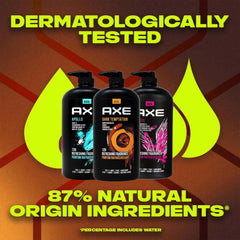 AXE bottles placed on bathroom shelf showing organized grooming benefit