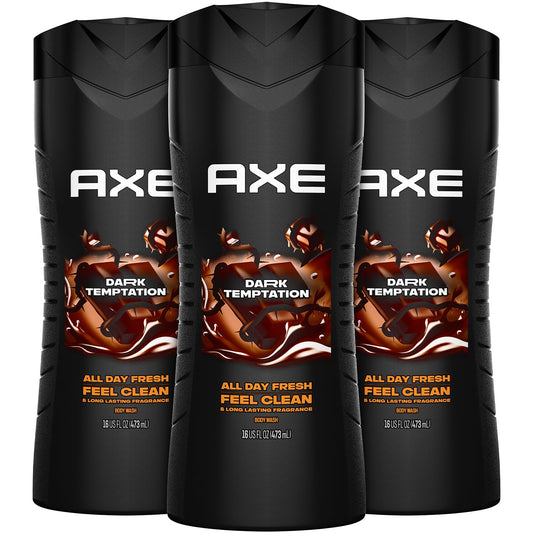 AXE bottle front packaging showing label and chocolate-inspired scent benefit