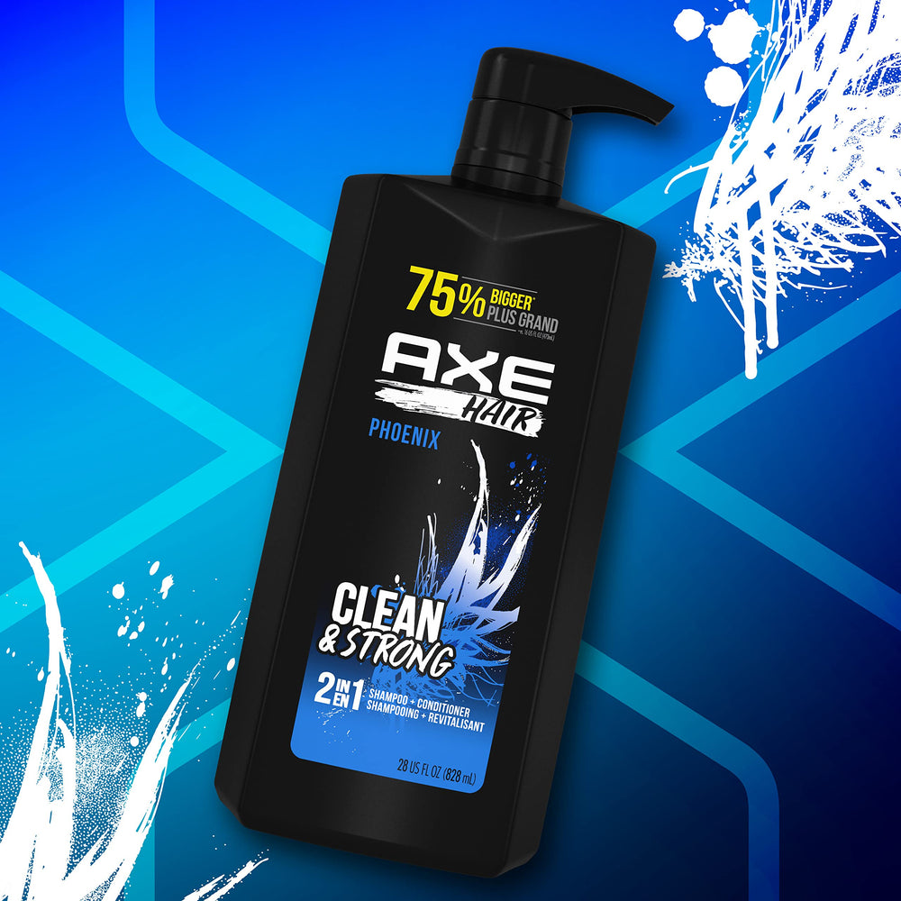 AXE Phoenix creamy foam texture on hair, showing effective cleansing and conditioning