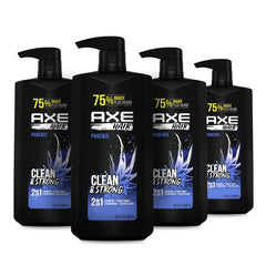 AXE Phoenix front packaging shows scent and 28 oz size, highlighting convenience
