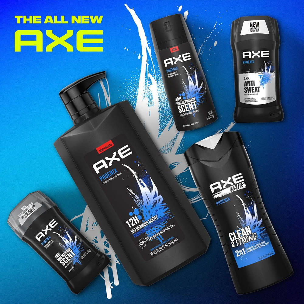 AXE Phoenix next to hand showing 32 fl oz size and scale