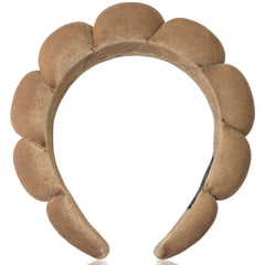 Ayesha headband in spa scene suggesting relaxed self-care benefit