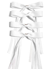 Ayesha white bow front view showing elegant shape and wearable style