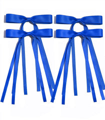 Ayesha royal blue bow front view showing elegant shape and long tail benefit