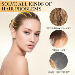 Aymaloy model with sleek hair showcasing polished, natural-looking hold benefit