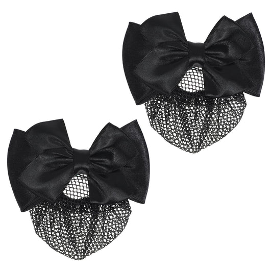 Aysatogc front view of two black snood nets showing tidy professional finish