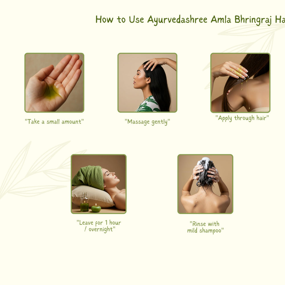 AYURVEDASHREE before and after hair shot showing improved manageability and sheen