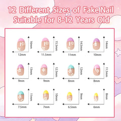 Ayzrmly close-up layout of six styles of press-on nails highlighting vibrant patterns
