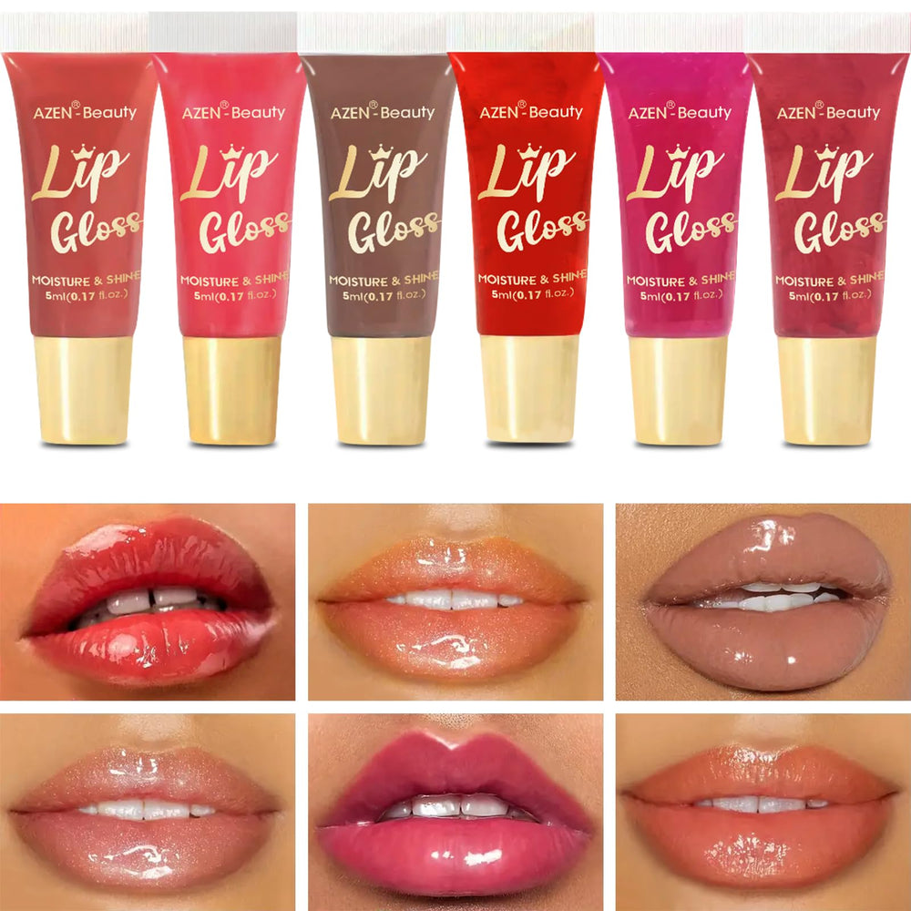 AZEN model lips before and after showing visible hydration benefit